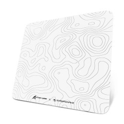 ATTACK SHARK CM05 TEMPERED GLASS 450X400MM 5MM THICKNESS NANO MICRO ETCHED SURFACE NON-SLIP PU LEATHER BOTTOM GAMING MOUSE PAD - WHITE