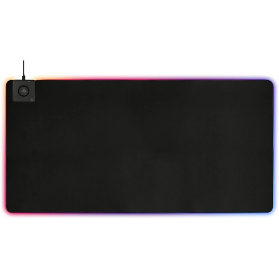 DELTACO DMP330 WITH WIRELESS CHARGING DURABLE NEOPRENE 10W SIDELINE RGB GAMING MOUSE PAD - BLACK