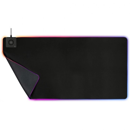 DELTACO DMP330 WITH WIRELESS CHARGING DURABLE NEOPRENE 10W SIDELINE RGB GAMING MOUSE PAD - BLACK