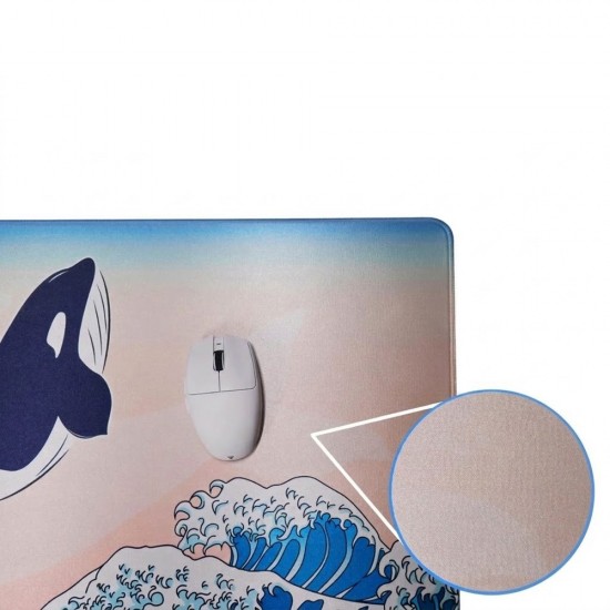 FANTECH ATO MP90S KUJIRA NAMI LARGE DESKMAT ESPORTS WATERPROOF SURFACE 900X400X4MM ANTI-SLIP BASE GAMING MOUSE PAD - BEIGE