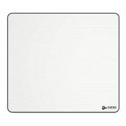 GLORIOUS SLIM HIGH-QUALITY CONSTRUCTION MACHINE WASHABLE LOW FRICTION CLOTH SURFACE ANTI-SLIP RUBBER BASE STITCHED EDGES 410 X 460 X 2 WHITE GAMING MOUSE PAD - XL