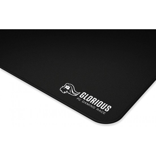 GLORIOUS XL EXTENDED MOUSE PAD LOW FRICTION CLOTH SURFACE AND ANTI-SLIP RUBBER BASE - BLACK (36X61CM)