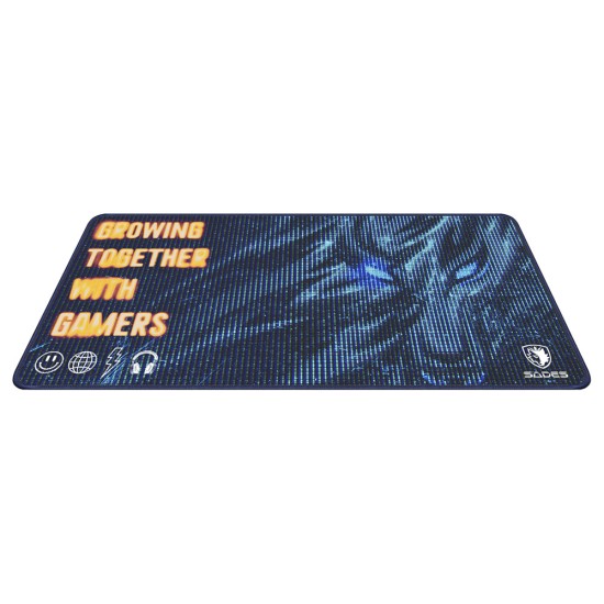 SADES GALE SA-P10 EXTENDED ANTI FRAY LOCK STITCH EDGES 90X44 CM SPILL-PROOF MICROWEAVE CLOTH RUBBER BASE GAMING MOUSEPAD - XXL