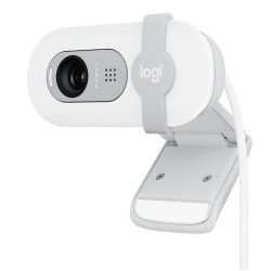 LOGITECH BRIO 100 FULL HD 1080P STREAMING WEBCAM FOR MEETINGS - DESKTOP, LAPTOP, PC, BUILT-IN MICROPHONE SHUTTER USB-A TEAMS, ZOOM WEBCAM - OFF WHITE