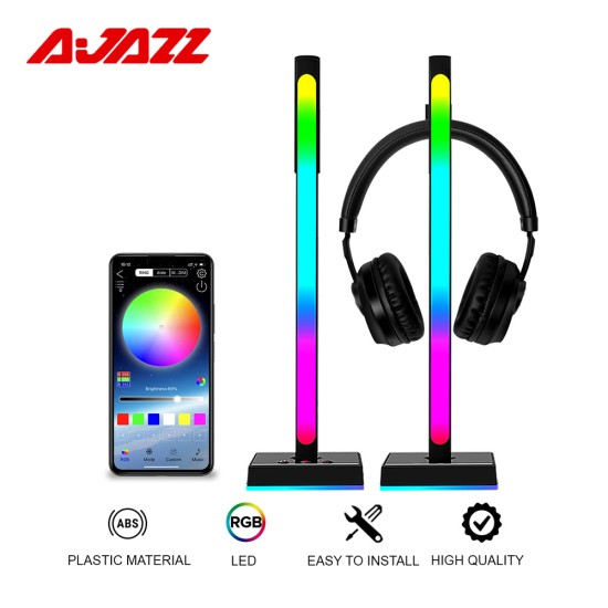 AJAZZ ABL190 SMART AMBIENT LIGHT RGB BAR 2 PIECES WITH EARPHONE HOLDER AND SMART APP CONTROL