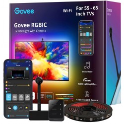 GOVEE DREAMVIEW T1 WIFI LED TV BACKLIGHTS SMART RGBIC TV LIGHT  WITH CAMERA FOR 55-65 INCH