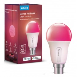 GOVEE SMART LIGHT BULB H6004 RGBWW WITH WIFI & BLUETOOTH VOICE CONTROL MUSIC SYNC TIMER SCENES GROUP CONTROL COMPATIBLE WITH ALEXA & GOOGLE ASSISTANT - 800LM