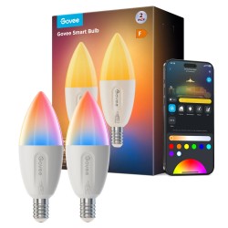 GOVEE SMART LED BULB TEMP 2 PACKS H600C E14 SOCKET RGBWW VOICE & APP CONTROL MATTER COMPATIBLE TIMER & GROUPING FEATURES 5W 450LM 2700–6500K COLOR 