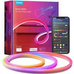 GOVEE RGBIC SMART VOICE & APP CONTROL 16 MILLION DIY COLORS LED NEON ROPE LIGHTS - 3M
