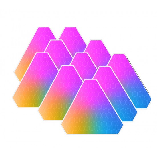 HOME LED PRO SMART LED LIGHT HONEYCOMB DESIGN SET TRIANGLE SMART QUANTUM MUSIC AMBIANCE LIGHT DIY SMART LED WALL - 10PC PACK