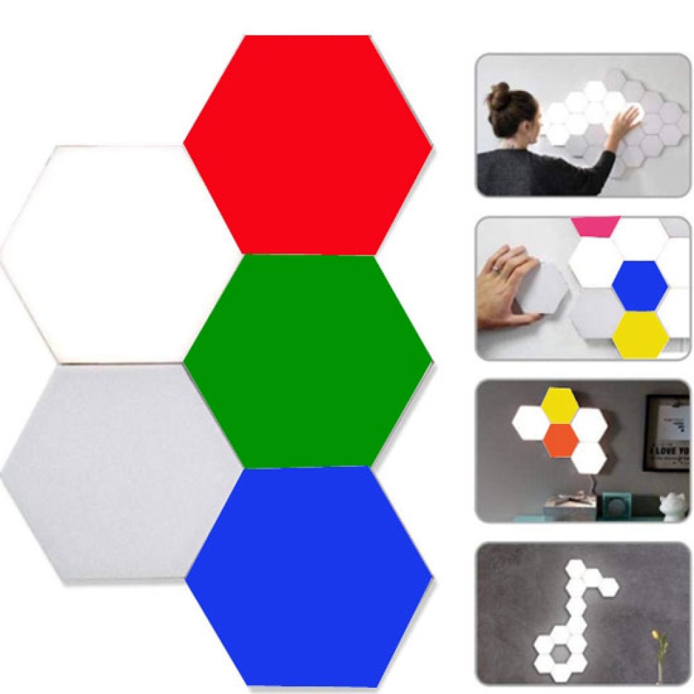 HEXAGONAL LED LIGHT LED 6 TILE TOUCH WITH REMOTE CONTROL