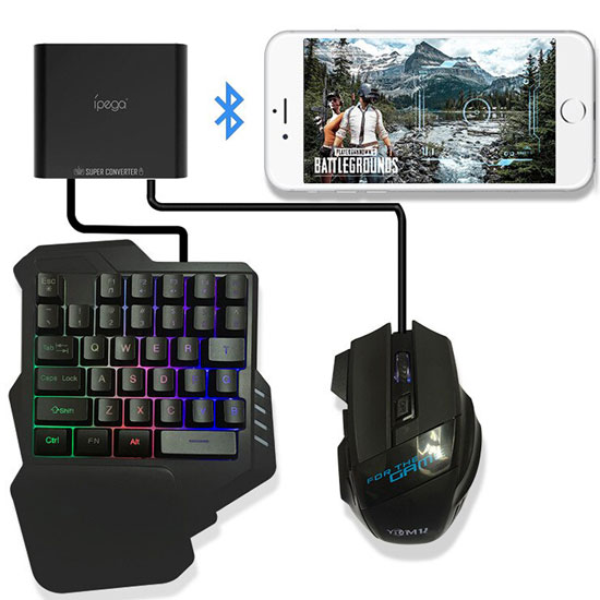 IPEGA PG-9116 MOUSE AND KEYBOARD CONVERTER FOR ( IPHONE-IPAD -ANDROID SMARTPHONE-TABLET )