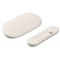 GOOGLE TV STREAMER 4K PORCELAIN HDR DOLBY VISION 32GB STORAGE 22% FASTER PROCESSOR 4GB RAM ETHERNET MATTER HUB GOOGLE ASSISTANT VOICE REMOTE - WHITE