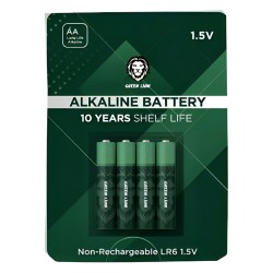 GREEN LION NON-RECHARGEABLE LONG LASTING AA ALKALINE BATTERY 2700MAH 1.5V 4PCS - GREEN