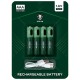 GREEN LION RECHARGEABLE BATTERY AAA 500MAH 1.6V ALKALINE BATTERY 4PCS - GREEN