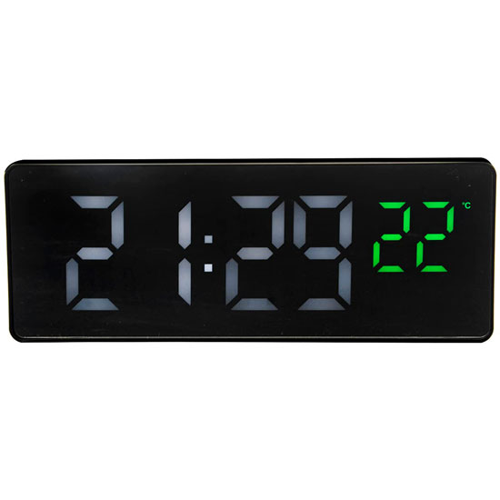 LED CLOCK GH0715L ( HIGH - TIME - ALARM - SNOOZE - CALENDAR - INDOOR TEMPERATURE - 12/24 HOUR )