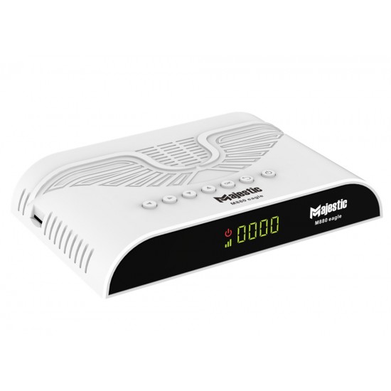  MAJESTIC M880 EAGLE EDITION 5G FULL HD 1080P DVB-S2 DIGITAL SATELLITE RECEIVER 8000 CHANNELS H.265 DECODER ANDROID BOX - WHITE