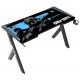 CALL OF DUTY (COD) HAWKSBILL SERIES RGB FLOWING LIGHT GAMING DESK WITH HEADPHONE HOOK AND CUP HOLDER - BLACK/BLUE