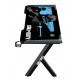 CALL OF DUTY (COD) HAWKSBILL SERIES RGB FLOWING LIGHT GAMING DESK WITH HEADPHONE HOOK AND CUP HOLDER - BLACK/BLUE