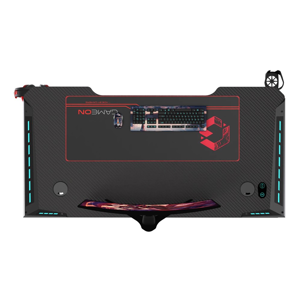 GAMEON RAPTOR II SERIES Z-SHAPED RGB FLOWING LIGHT GAMING DESK WITH ...