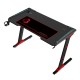 GAMEON RAPTOR II SERIES Z-SHAPED RGB FLOWING LIGHT (140*60*72CM) GAMING DESK WITH HEADPHONE HOOK AND CUP HOLDER - BLACK