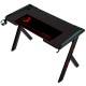 GAMEON HAWKSBILL SERIES RGB FLOWING LIGHT GAMING DESK  WITH MOUSE PAD HEADPHONE HOOK & CUP HOLDER - BLACK