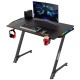 TWISTED MIND Z SHAPED GAMING DESK CARBON FIBER TEXTURE - RGB