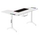 TWISTED MINDS WARRIOR L-SHAPED LEFT-HAND ERGONOMIC RGB CARBON FIBER TEXTURE STEEL FRAMED GAMING DESK - WHITE