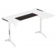 TWISTED MINDS WARRIOR L-SHAPED LEFT-HAND ERGONOMIC RGB CARBON FIBER TEXTURE STEEL FRAMED GAMING DESK - WHITE