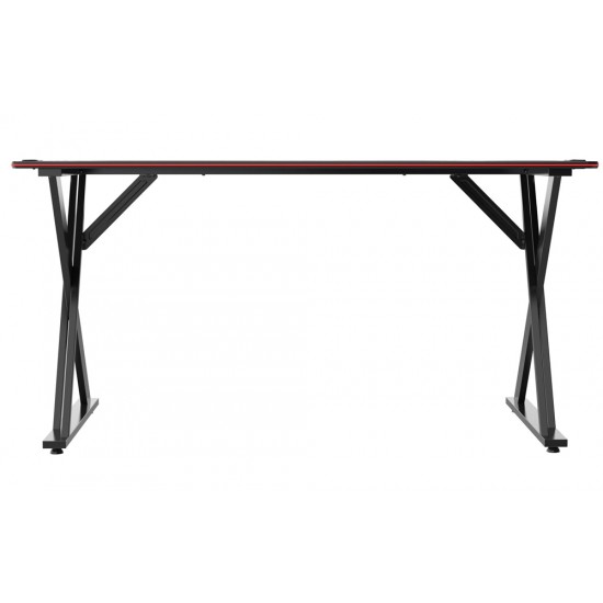 TWISTED MINDS X SHAPED FOUR LEGS CARBON FIBER COVER 150X68CM ERGONOMIC DESIGN USB POWERED LIGHTING RGB GAMING DESK - BLACK