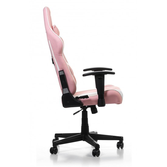 DXRACER PRINCE SERIES P132 1D ARMRESTS WITH SOFT SURFACE PVC LEATHER GAMING CHAIR - WHITE/PINK
