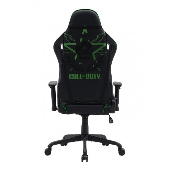 CALL OF DUTY (COD) GAMING CHAIR WITH ADJUSTABLE 2D ARMREST ROTATING HEAD AND METAL BASE - GREEN/BLACK