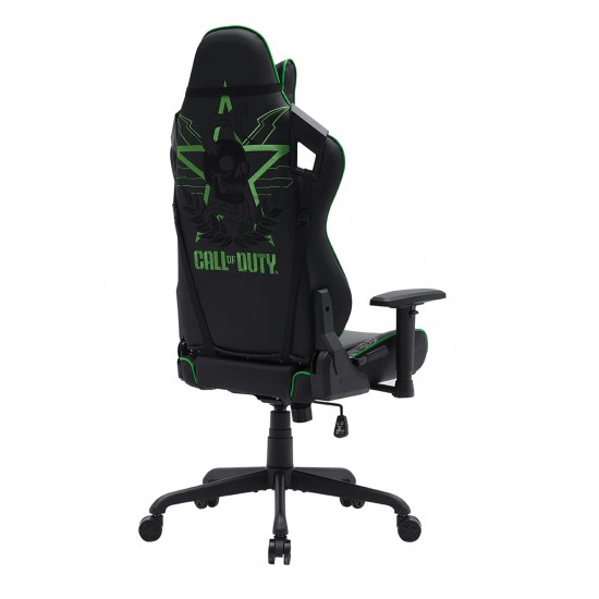 CALL OF DUTY (COD) GAMING CHAIR WITH ADJUSTABLE 2D ARMREST ROTATING HEAD AND METAL BASE - GREEN/BLACK