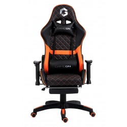 GAMEON GO-BC4D-BO GAMING CHAIR WITH ADJUSTABLE 2D ARMREST AND FOOT REST - ORANGE/BLACK