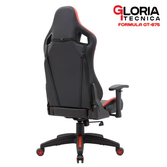 GLORIA TECNICA FORMULA GT-675 LEATHER ESPORTS GAMING CHAIR WITH HEADREST PILLOW