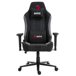 MARVO CH-178 ERGONOMIC MEMORY FOAM LUMBARD & MAGNETIC HEAD PILLOW 150KG CAPACITY GAMING CHAIR - BLACK AND GRAY