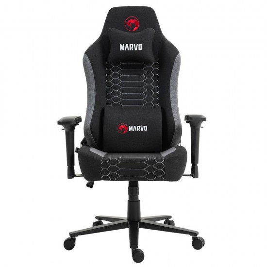 MARVO CH-178 ERGONOMIC MEMORY FOAM LUMBARD & MAGNETIC HEAD PILLOW 150KG CAPACITY GAMING CHAIR - BLACK AND GRAY