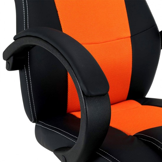 MEETION MT-CHR05 GAMING CHAIR WITH PU+PVC LEATHER SEAT SCRATCH RESISTANT AND BREATHABLE FABRIC - BLACK/ORANGE