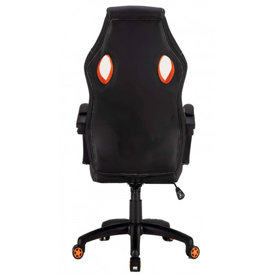 MEETION MT-CHR05 GAMING CHAIR WITH PU+PVC LEATHER SEAT SCRATCH RESISTANT AND BREATHABLE FABRIC - BLACK/ORANGE