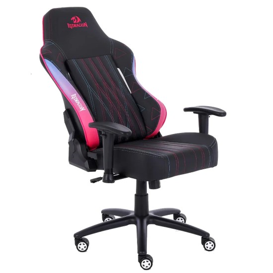 REDRAGON BURNOUT ERGONOMIC PVC LEATHER RECLINING 2D ADJUSTABLE ARMREST HEAVY DUTY METAL BASED PU PADDED GAMING CHAIR – BLACK/PINK