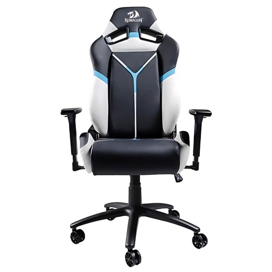 REDRAGON ASSASIN ERGONOMIC MOULD FOAM PVC LEATHER SOFT PADDED 3D ARMREST BUTTERFLY MECHANISIM HEAVY DUTY GAMING CHAIR – BLACK/WHITE