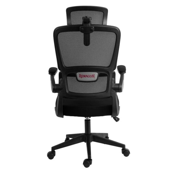 REDRAGON HELA ERGONOMIC HEIGHT AND TILT ADJUSTMENT MICROFIBER FLIP UP ARMREST RECLINING INTEGRATED LUMBAR AND HEAD SUPPORT OFFICE CHAIR – BLACK