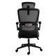 REDRAGON HELA ERGONOMIC HEIGHT AND TILT ADJUSTMENT MICROFIBER FLIP UP ARMREST RECLINING INTEGRATED LUMBAR AND HEAD SUPPORT OFFICE CHAIR – BLACK