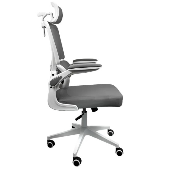 REDRAGON HELA ERGONOMIC HEIGHT AND TILT ADJUSTMENT MICROFIBER FLIP UP ARMREST RECLINING INTEGRATED LUMBAR AND HEAD SUPPORT OFFICE CHAIR – WHITE