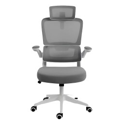 REDRAGON HELA ERGONOMIC HEIGHT AND TILT ADJUSTMENT MICROFIBER FLIP UP ARMREST RECLINING INTEGRATED LUMBAR AND HEAD SUPPORT OFFICE CHAIR – WHITE