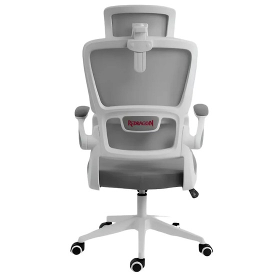 REDRAGON HELA ERGONOMIC HEIGHT AND TILT ADJUSTMENT MICROFIBER FLIP UP ARMREST RECLINING INTEGRATED LUMBAR AND HEAD SUPPORT OFFICE CHAIR – WHITE