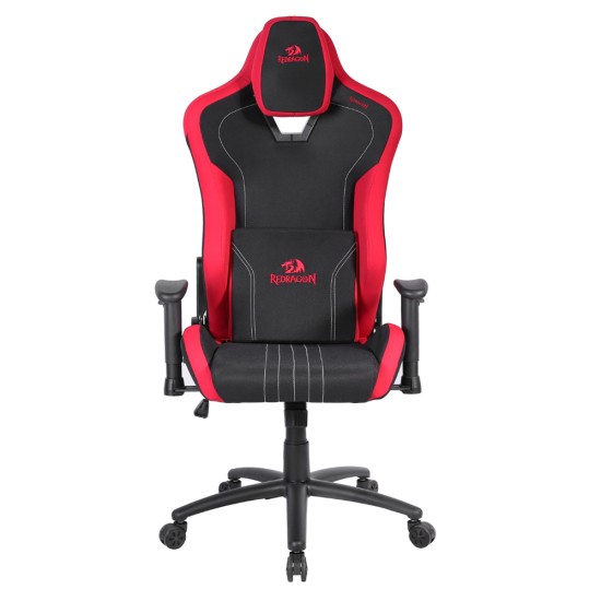 REDRAGON HETH ERGONOMIC MEMORY FOAM 2D RECLIBNE BREATHABLE FABRIC UP TO 130KG LUMBAR AND HEAD SUPPORT GAMING CHAIR – BLACK/RED