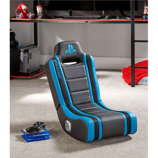 X-ROCKER SONY PLAYSTATION GEIST 2.0 FLOOR ROCKER GAMING CHAIR - BLACK/BLUE