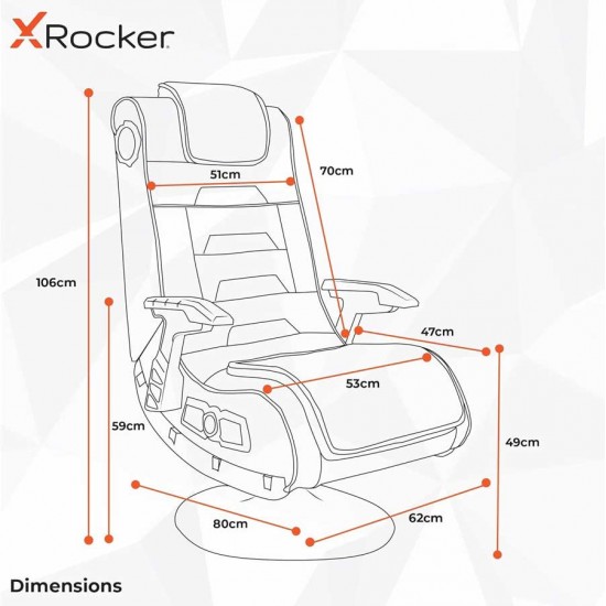 X-ROCKER X-PRO 4.1 PEDESTAL VIDEO GAMING CHAIR COMFY FOLDING GAME PLAYER WITH AUDIO WIRELESS SPEAKER