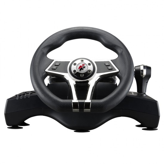 FLASHFIRE HURRICANE WHEEL WH-3103V-D WITH CLUTCH PEDALS FOR PC, PS3, PS4, XBOX 360, XBOX ONE, AND NINTENDO SWITCH GEARBOX GAMING STEERING WHEEL